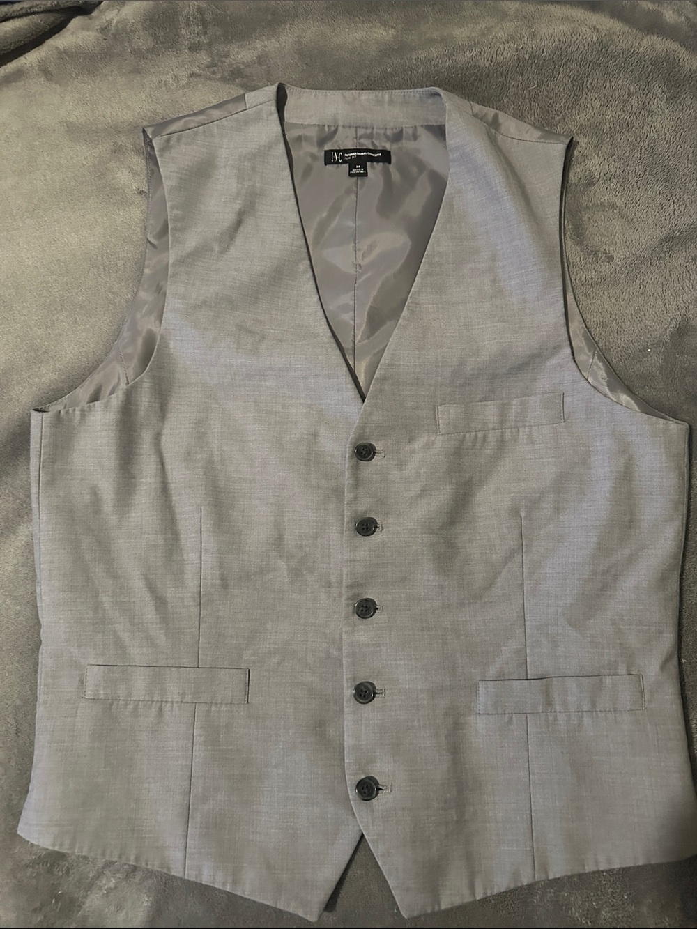 INC International Concepts Light Gray Men's Dress Vest